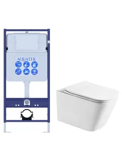 Комплект SET AQUATEK ЛИБРА T унитаз с инсталляцией и сиденьем микролифт